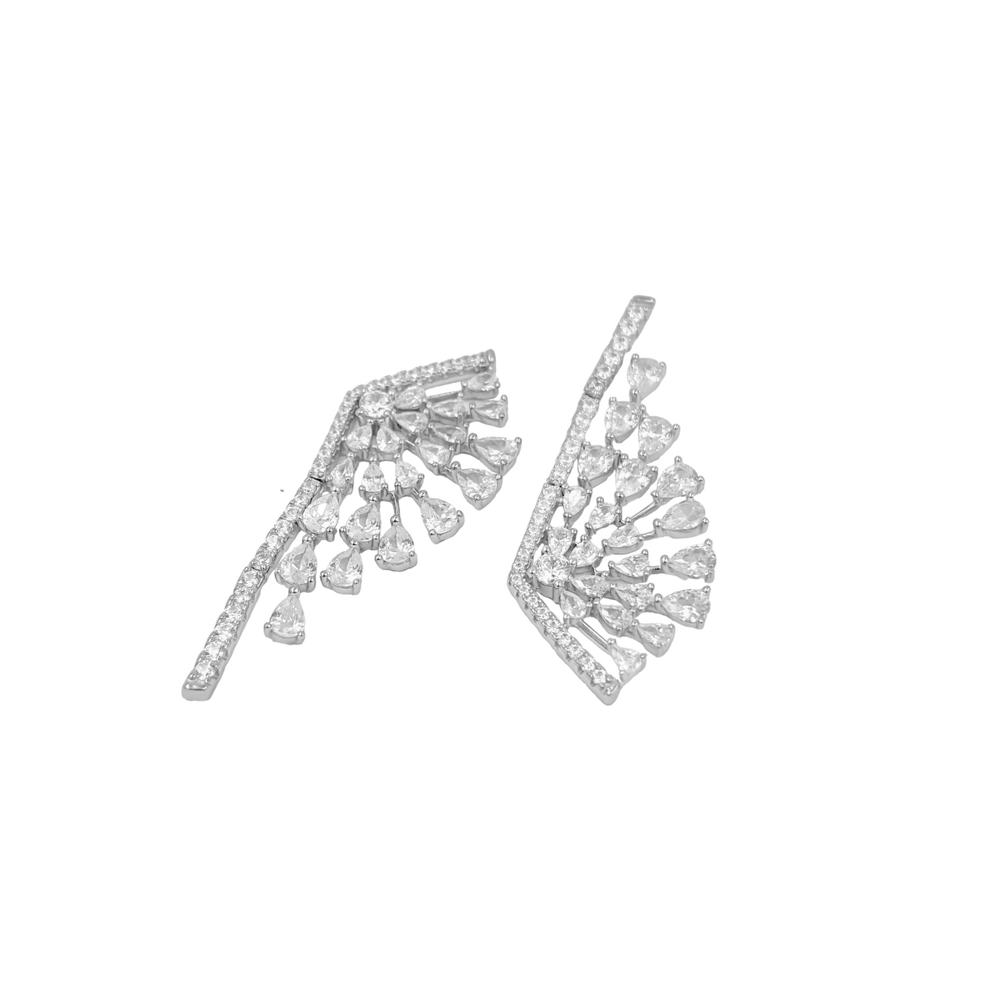 Gleam Cluster V-Shaped Drop Earrings