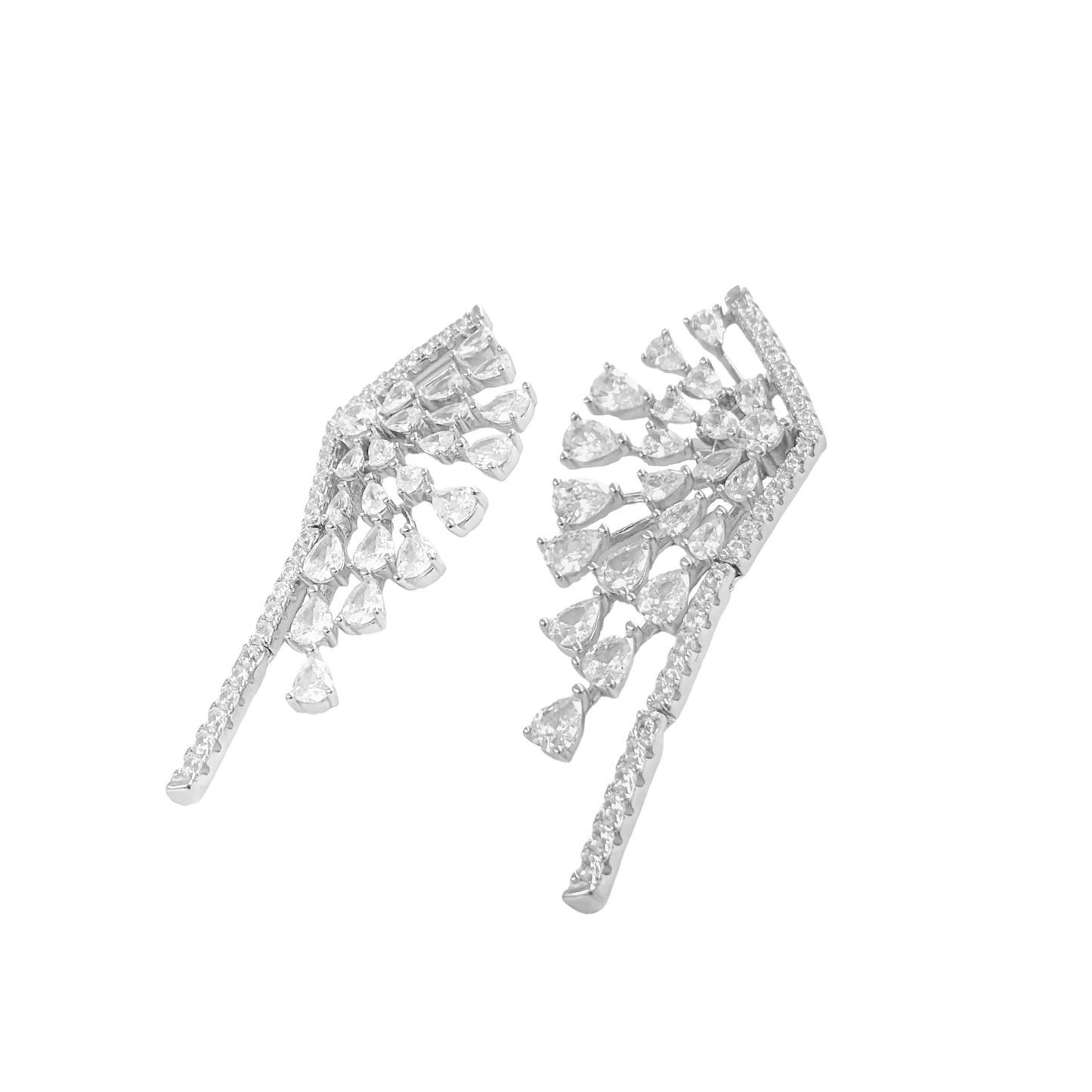 Gleam Cluster V-Shaped Drop Earrings