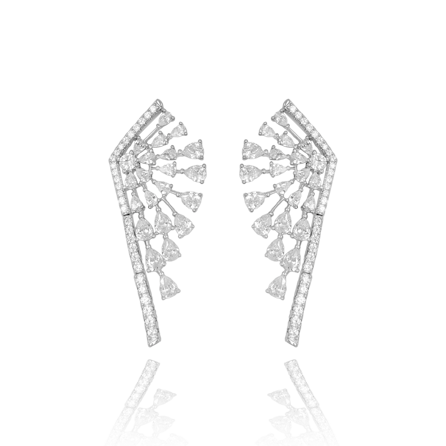 Gleam Cluster V-Shaped Drop Earrings