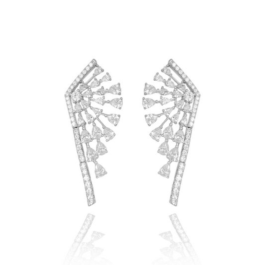Gleam Cluster V-Shaped Drop Earrings