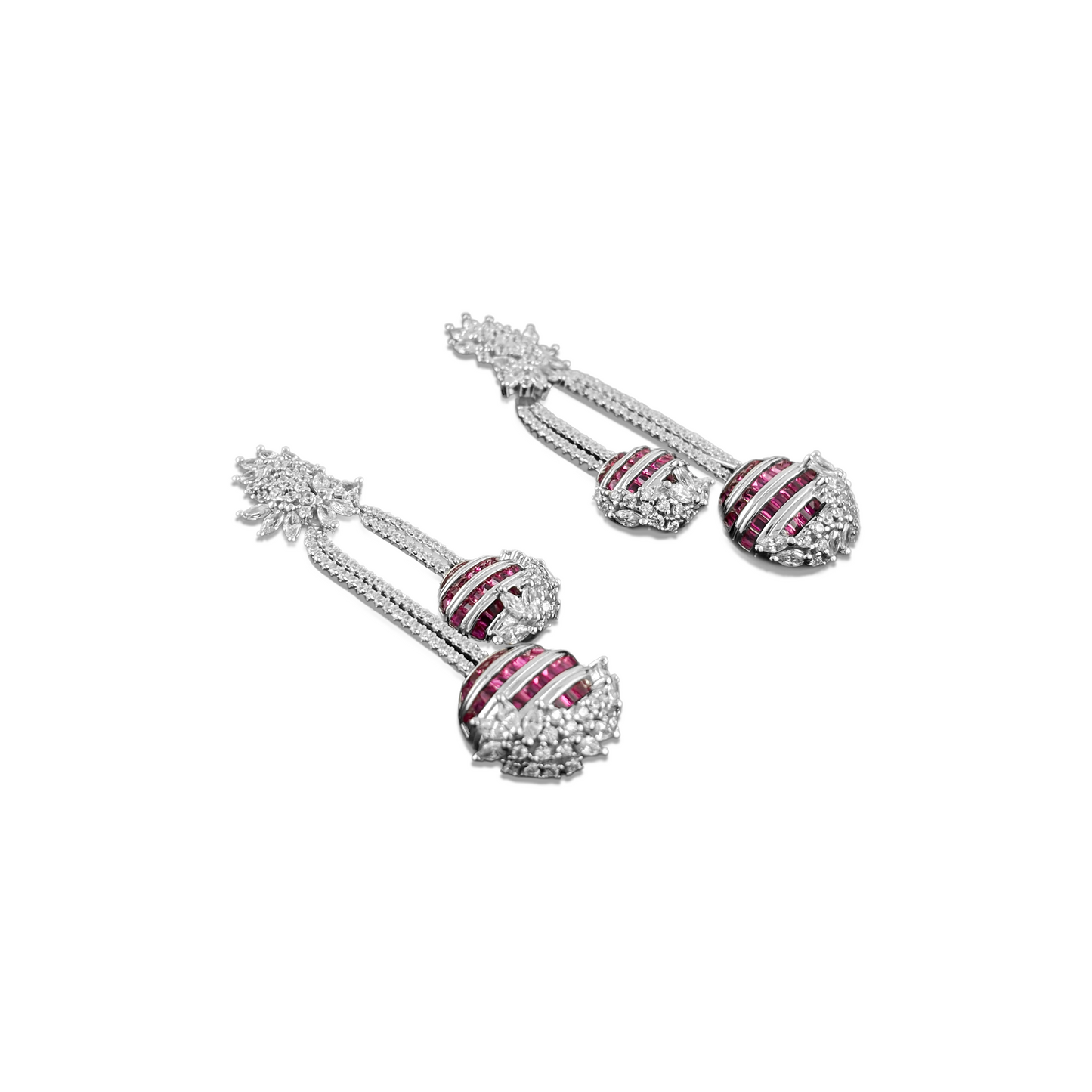 Elegant 925 Silver Ruby Earrings