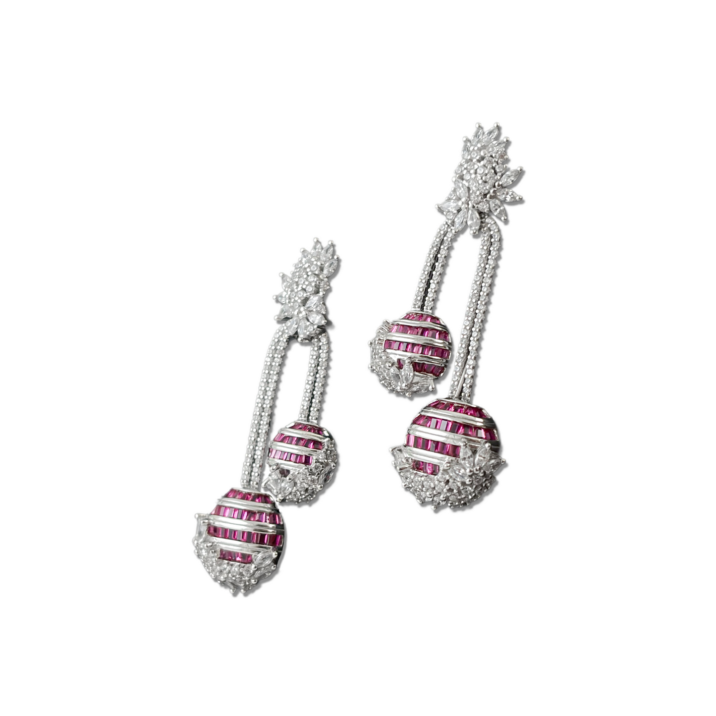 Elegant 925 Silver Ruby Earrings