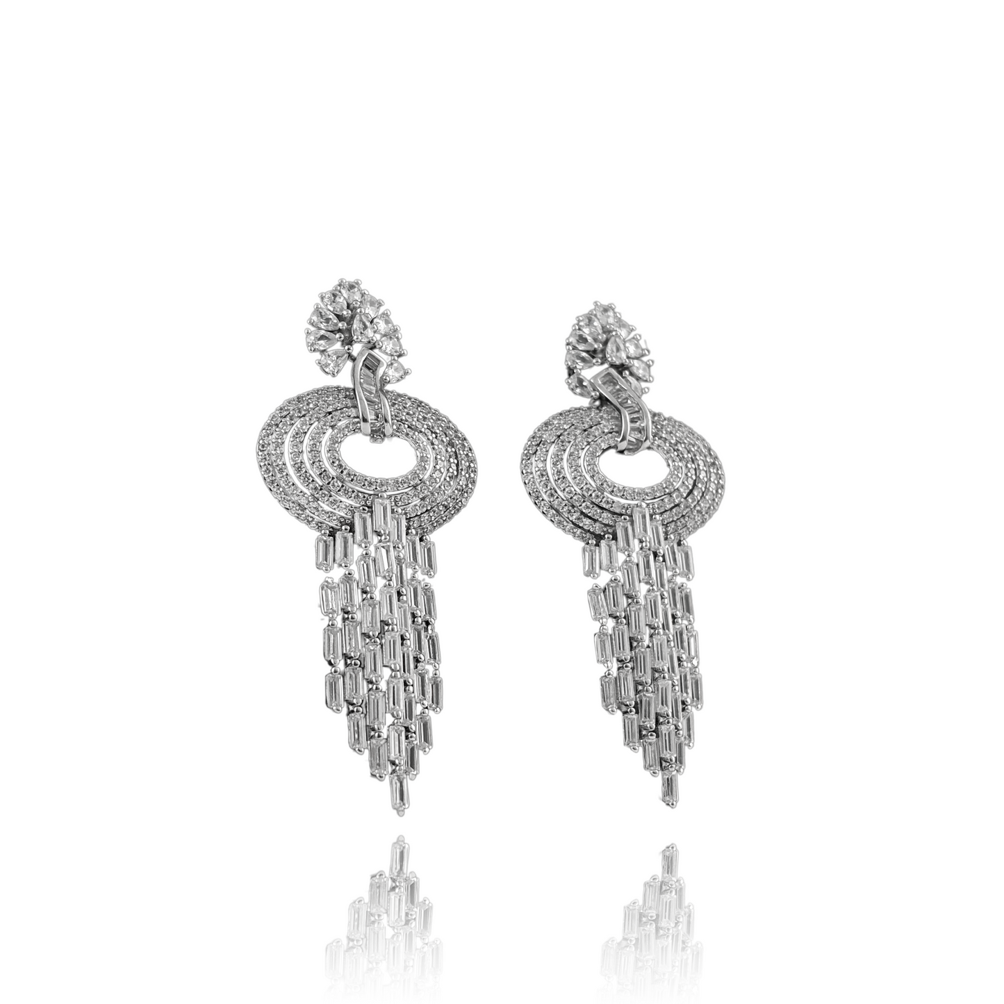 Opulent Silver Chandelier Earrings