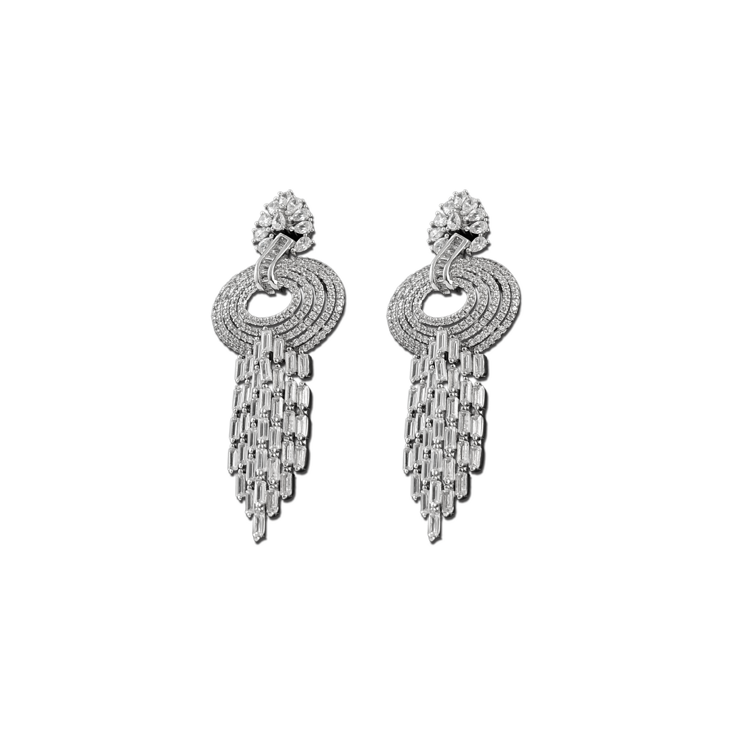 Opulent Silver Chandelier Earrings