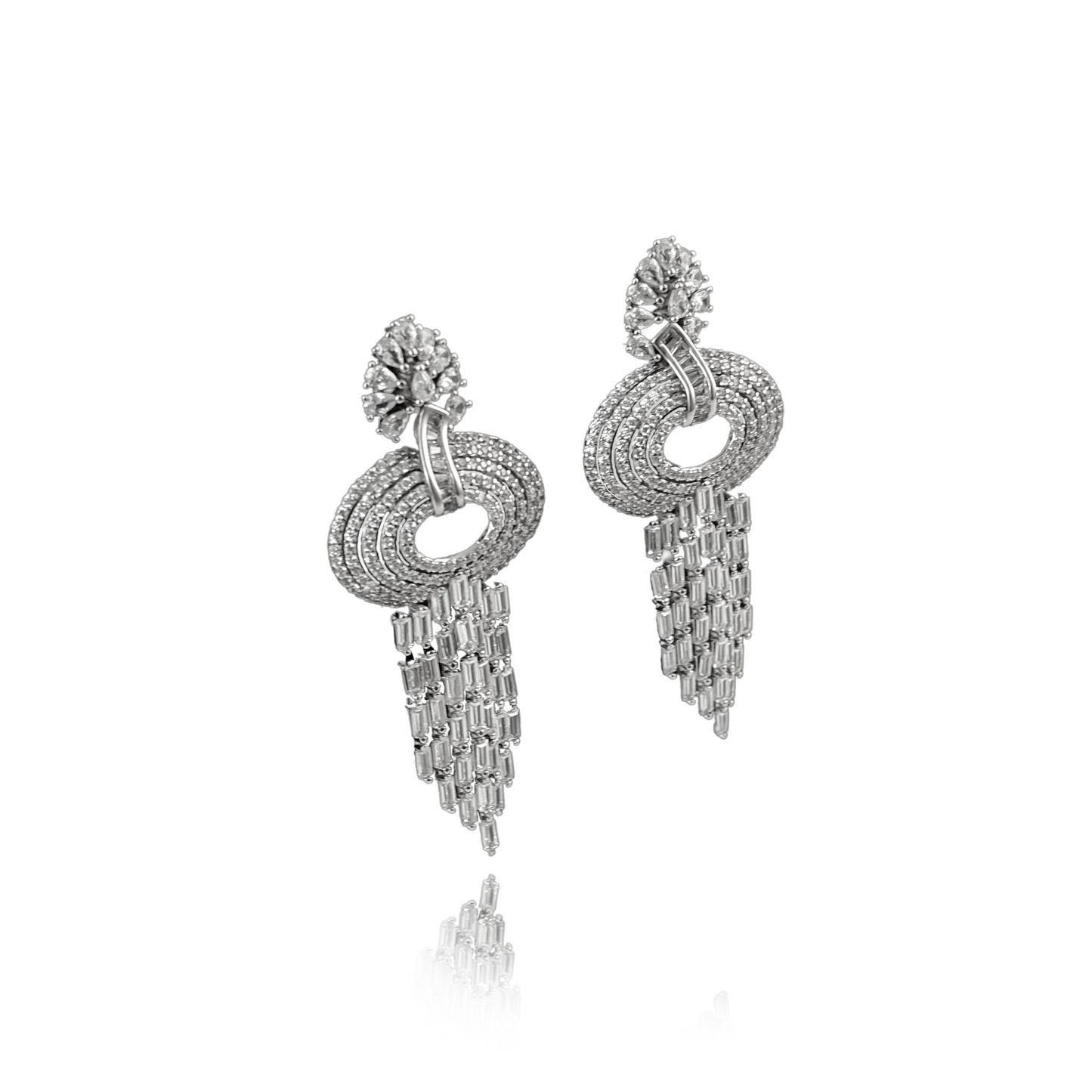 Opulent Silver Chandelier Earrings