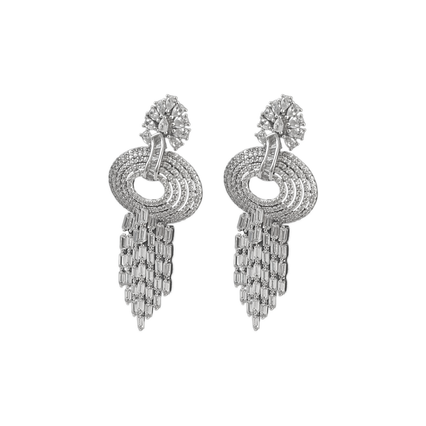 Opulent Silver Chandelier Earrings