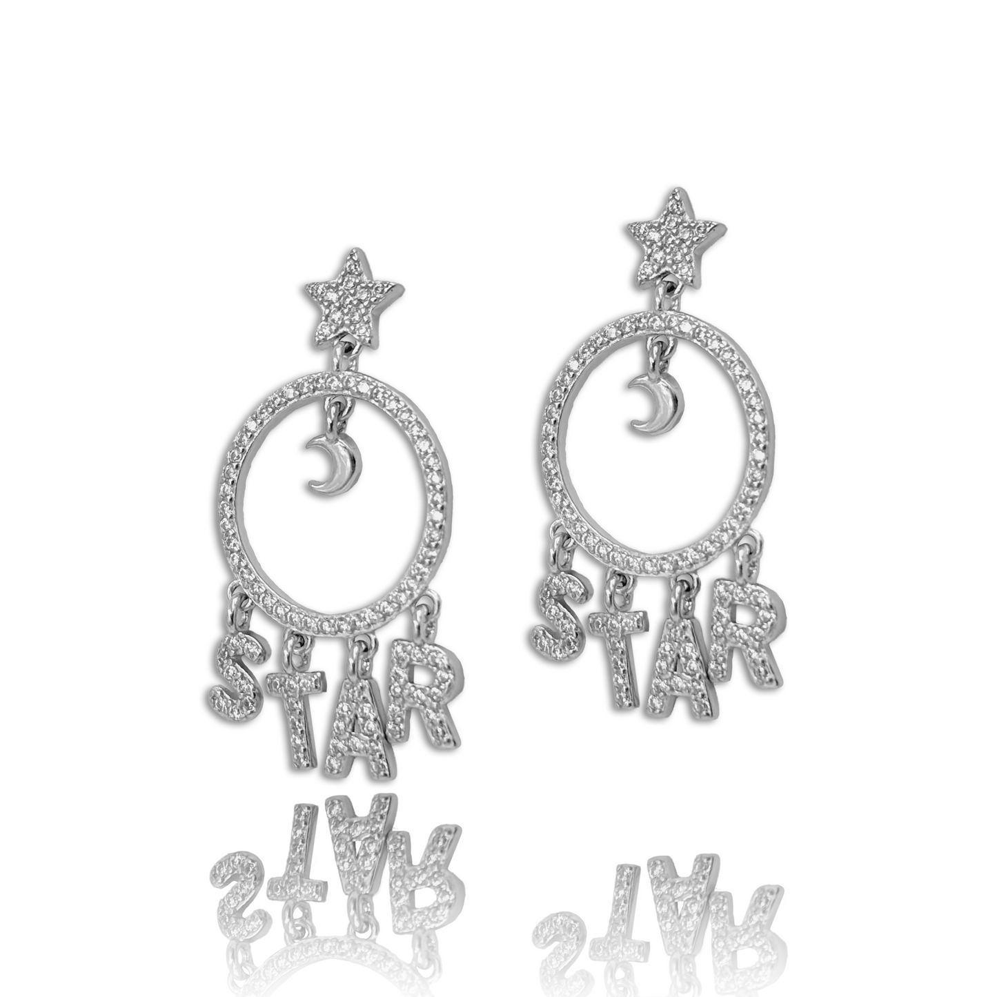 Celestial STAR Hoop Earrings – Moon & Star Charm
