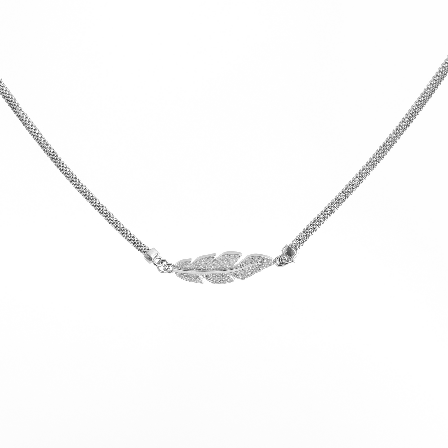 Sterling Silver Feather Pendant Necklace