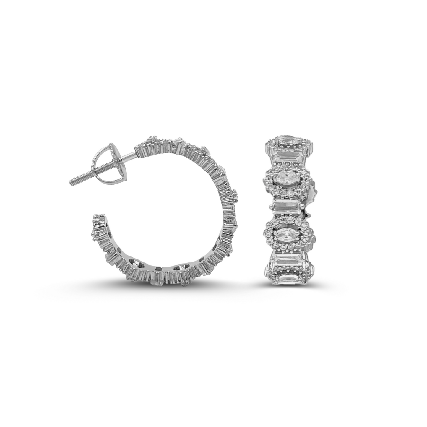 Radiant Crystal-Studded Hoop Earrings