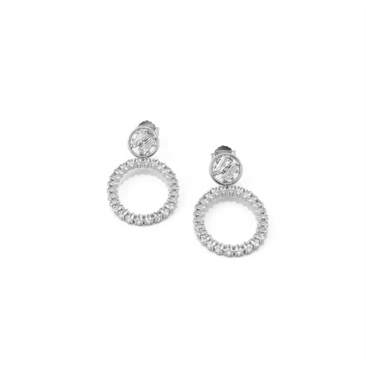 Timeless Sparkle Sterling Silver Hoop Earrings