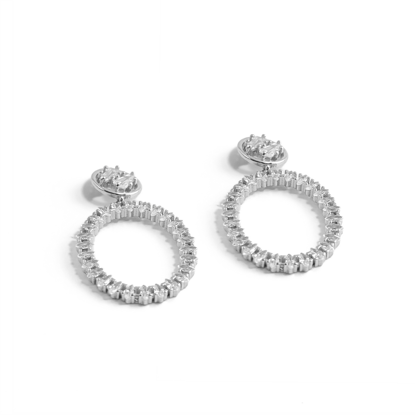 Timeless Sparkle Sterling Silver Hoop Earrings