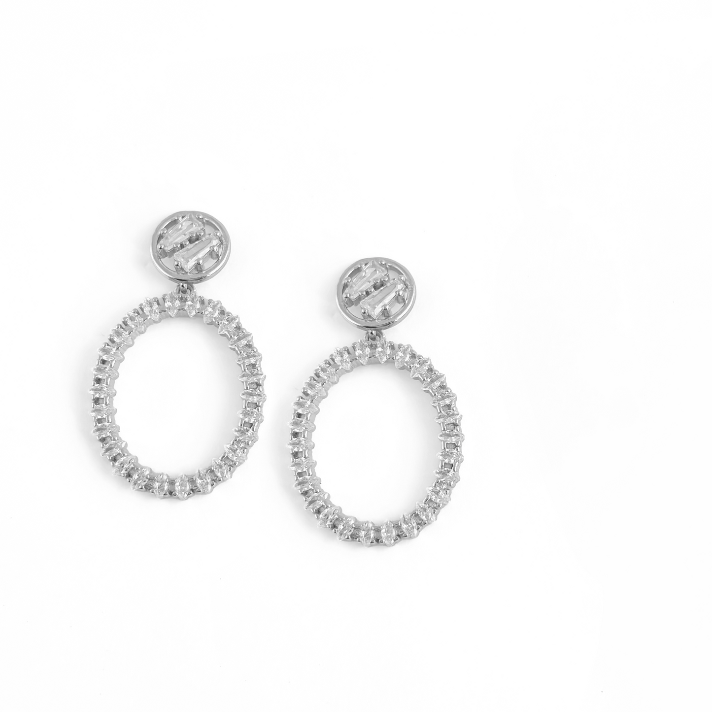 Timeless Sparkle Sterling Silver Hoop Earrings