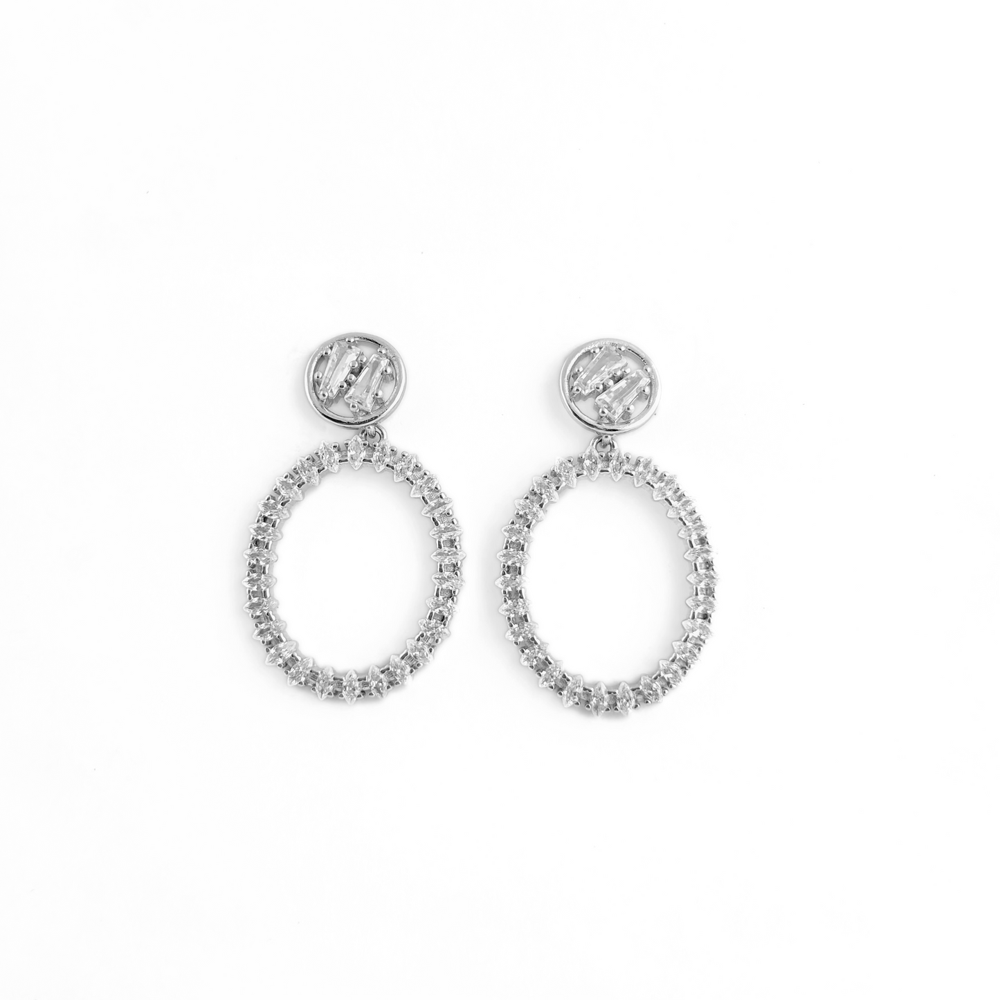 Timeless Sparkle Sterling Silver Hoop Earrings