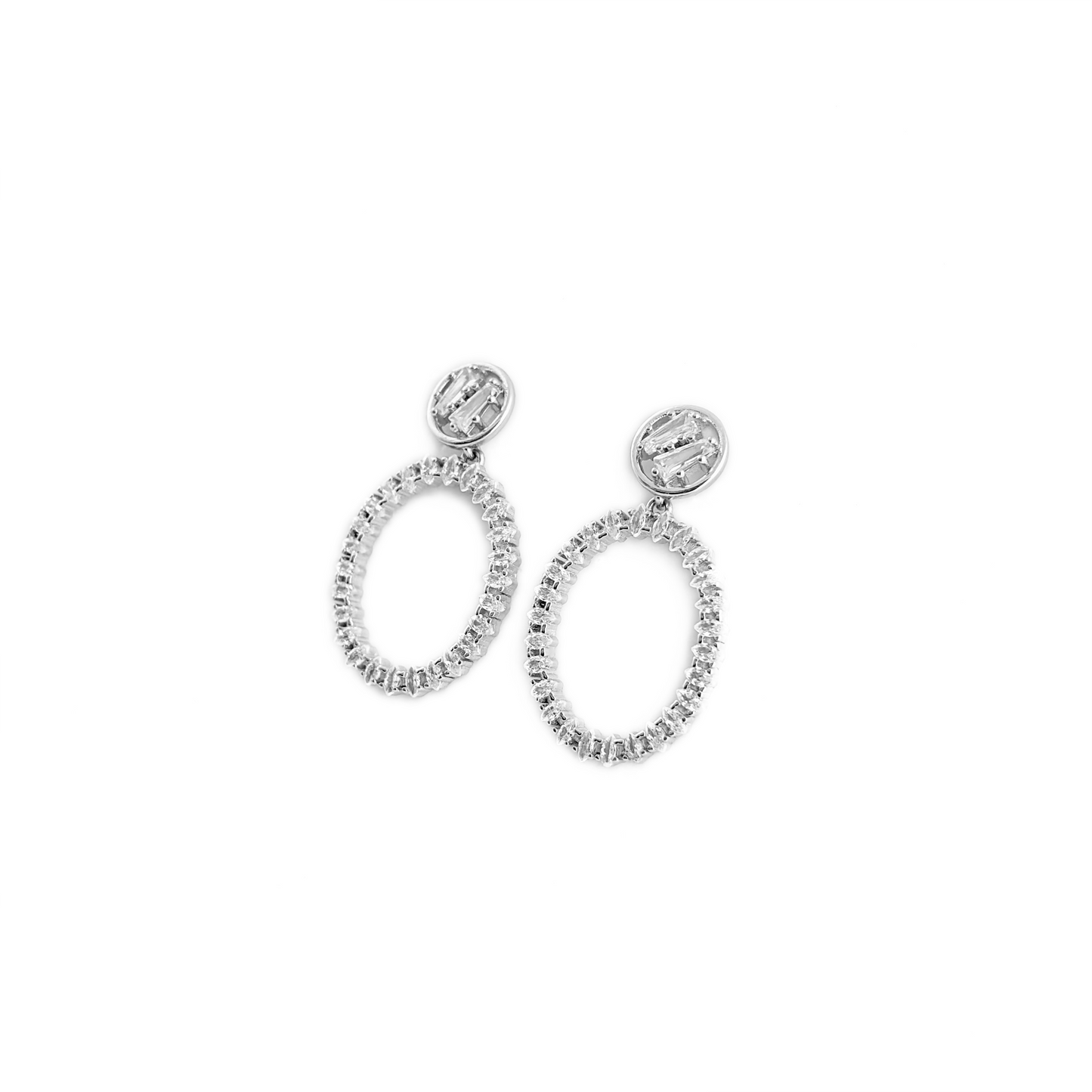 Timeless Sparkle Sterling Silver Hoop Earrings