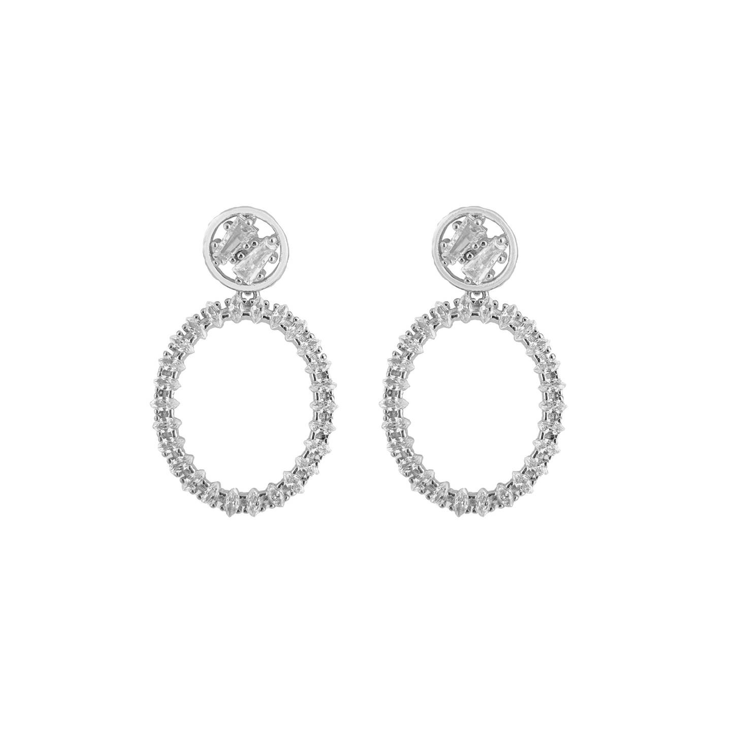 Timeless Sparkle Sterling Silver Hoop Earrings
