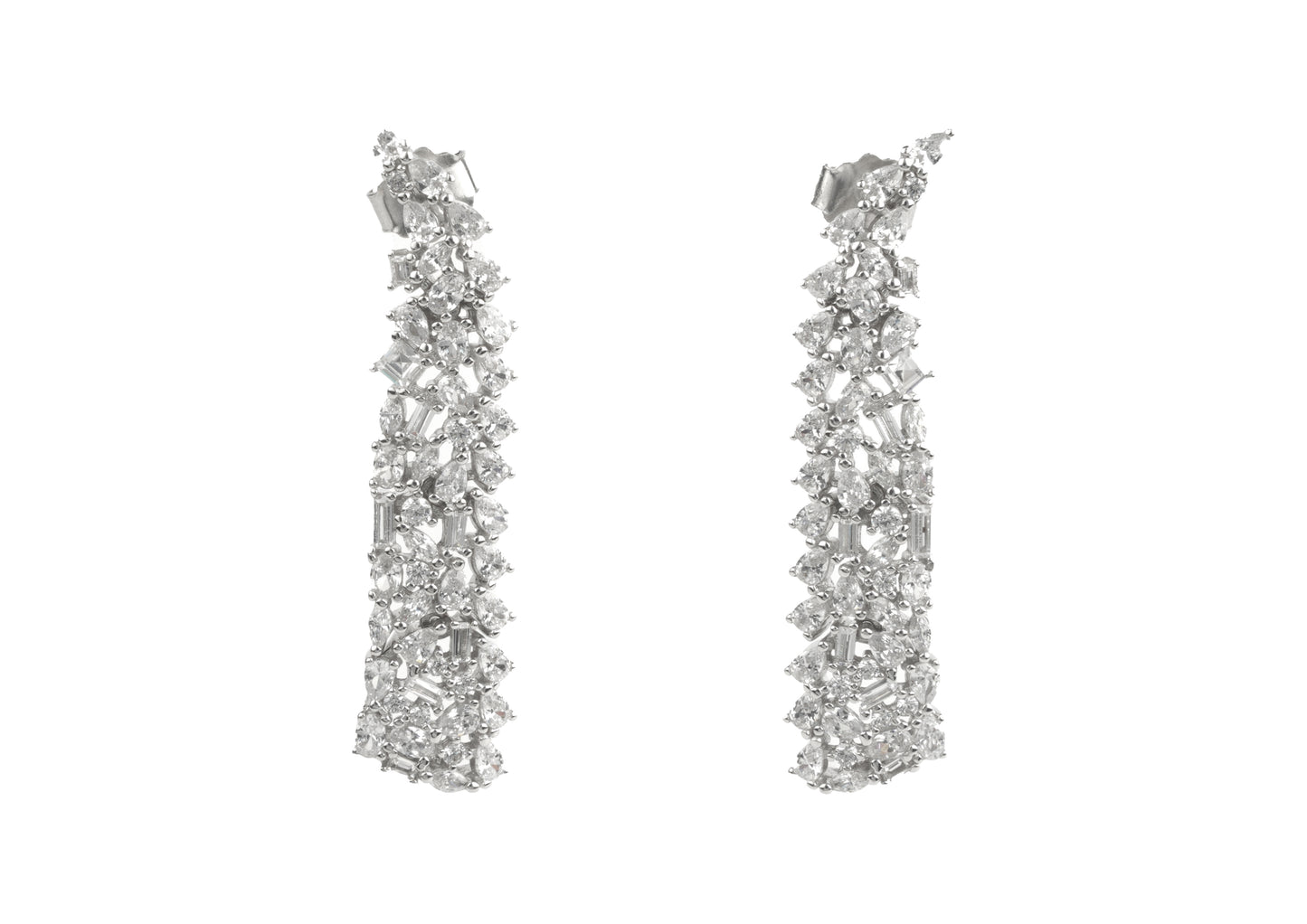 Silver Cascade Drop Earrings