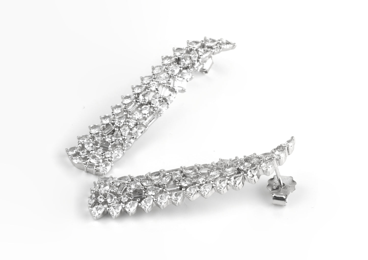Silver Cascade Drop Earrings