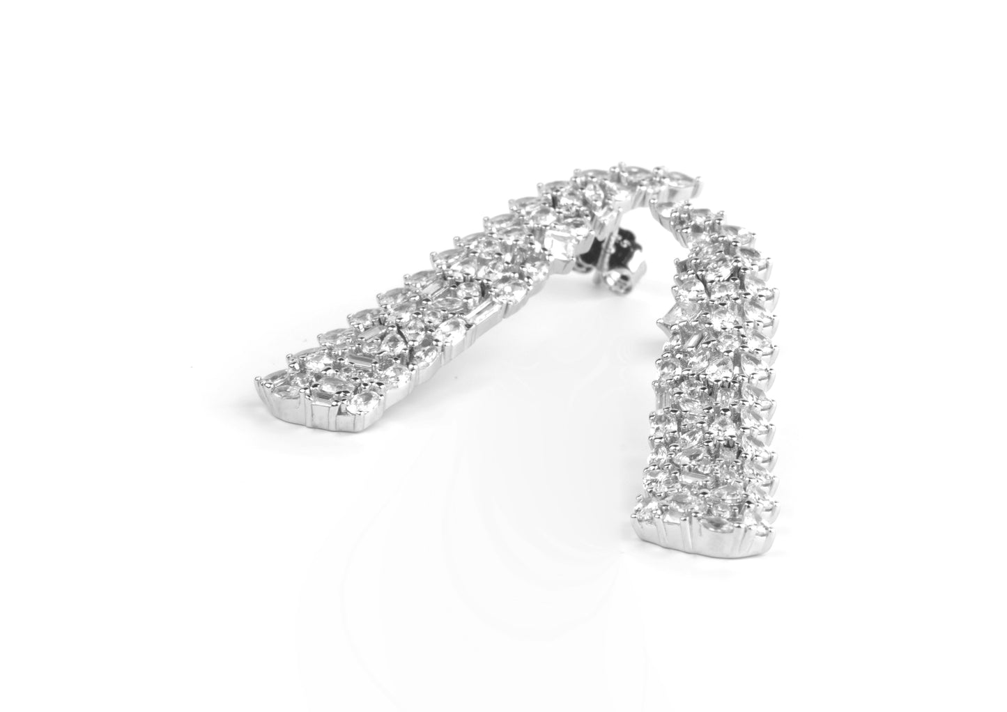 Silver Cascade Drop Earrings