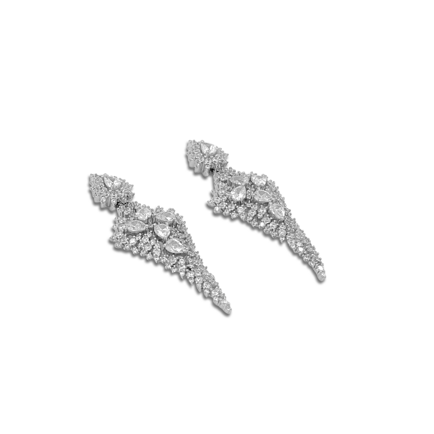 Ethereal Leaf Cluster Silver Earrings