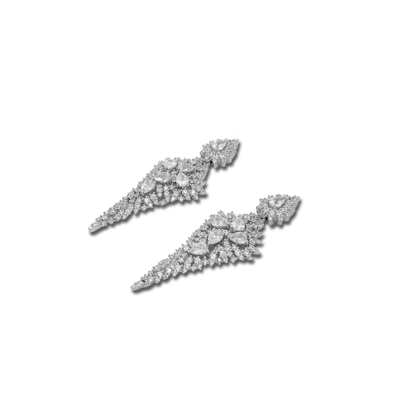 Ethereal Leaf Cluster Silver Earrings