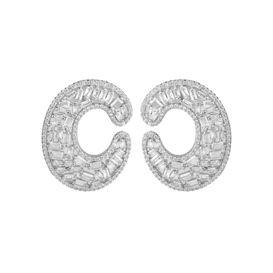 Sterling Silver C-Hoop Earrings