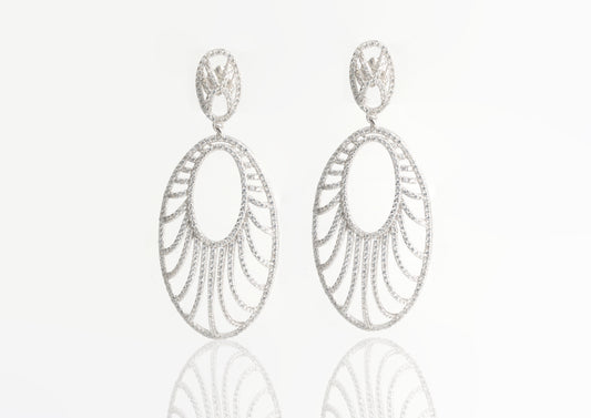 Sterling Silver Openwork Drop Earrings