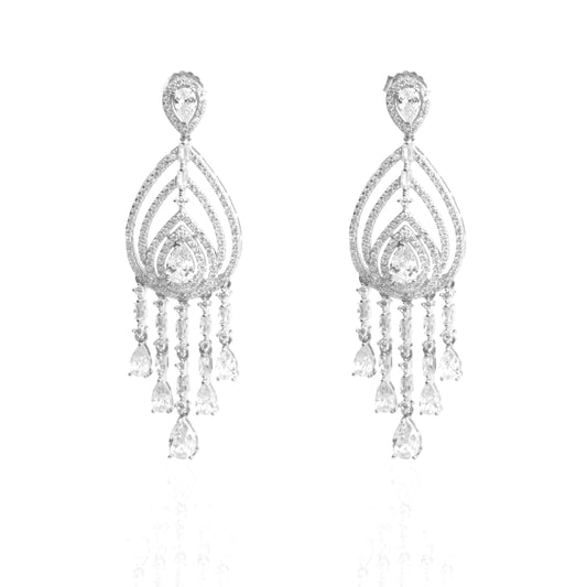 Silver Chandelier Teardrop Earrings