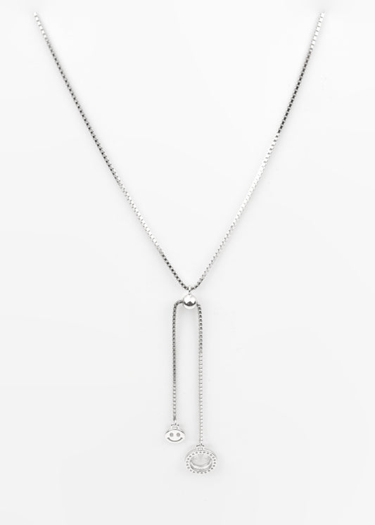Sterling Silver Smiley Lariat Necklace