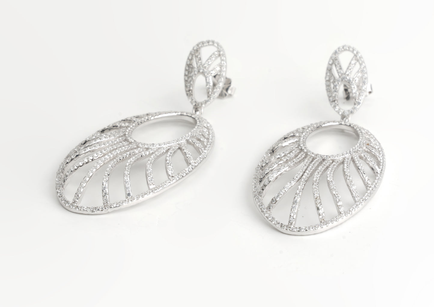 Sterling Silver Openwork Drop Earrings