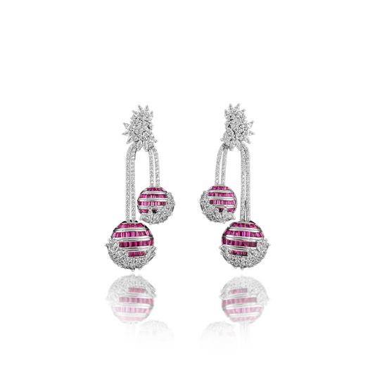 Elegant 925 Silver Ruby Earrings