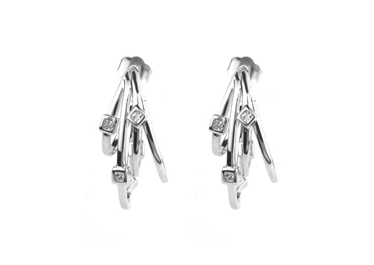 Silver Intertwined Hoop Earrings