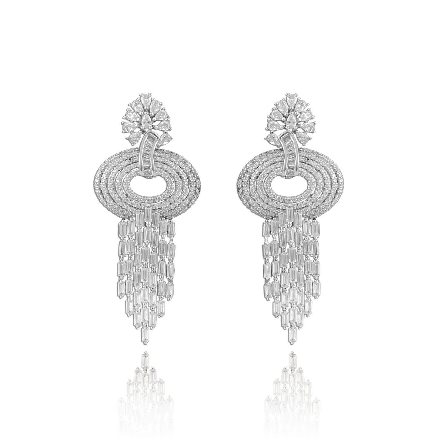 Opulent Silver Chandelier Earrings