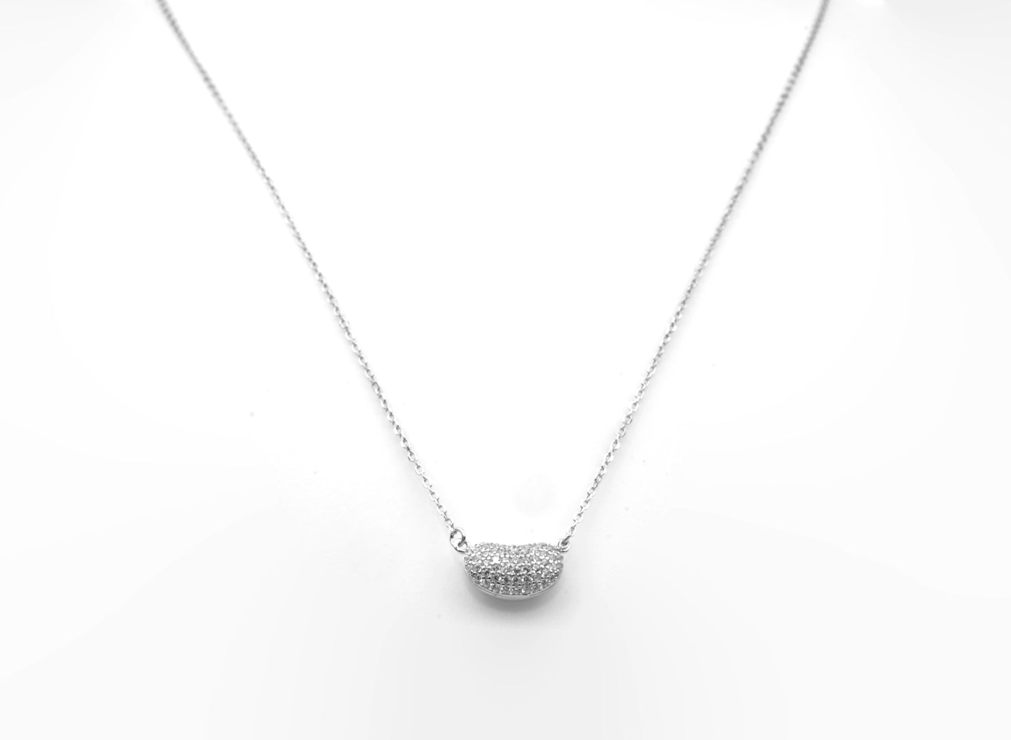 Crystal Pave Bean Pendant