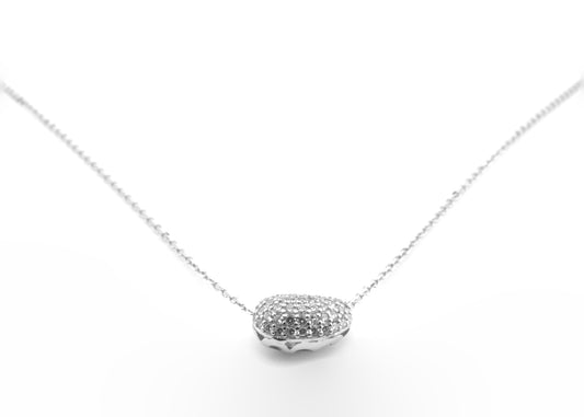 Sterling Silver Oval Pendant Necklace