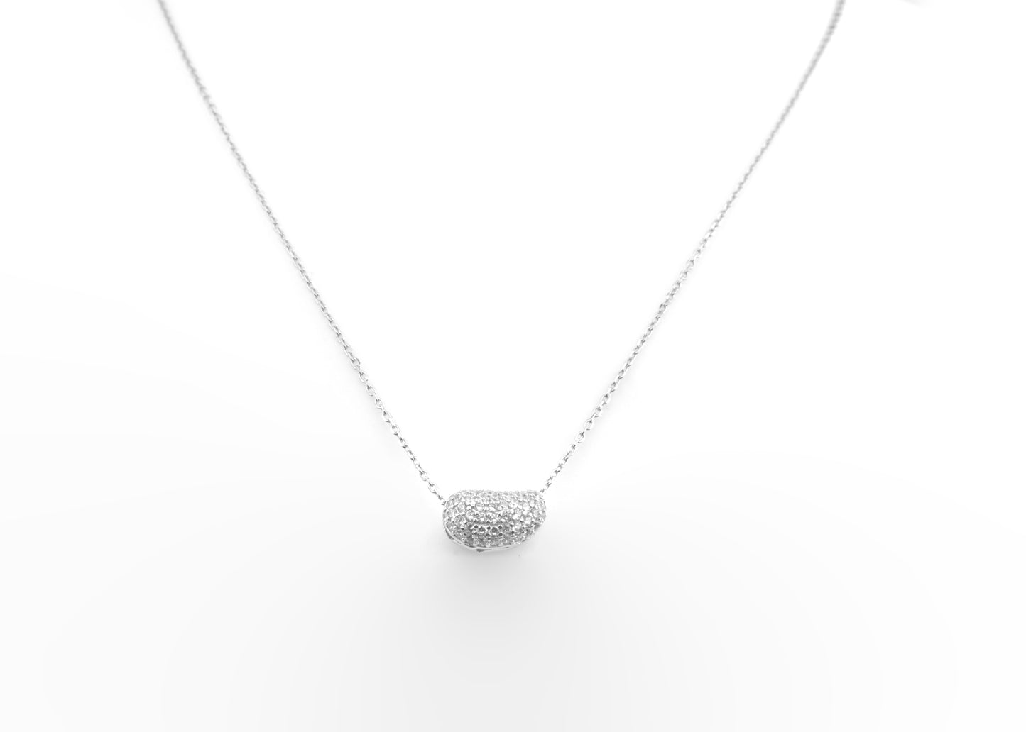 Sterling Silver Oval Pendant Necklace