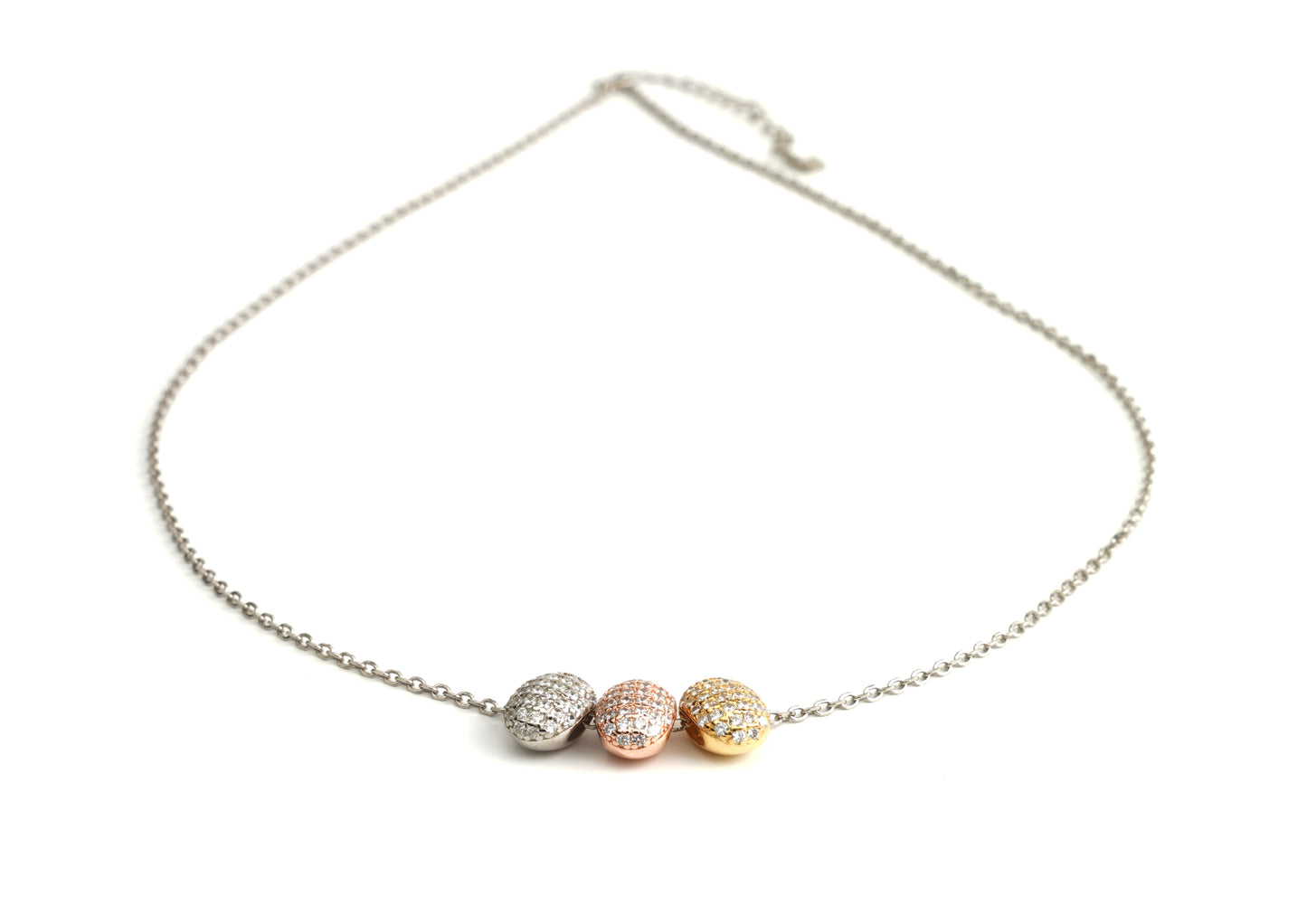 Tri-Tone Beaded Necklace