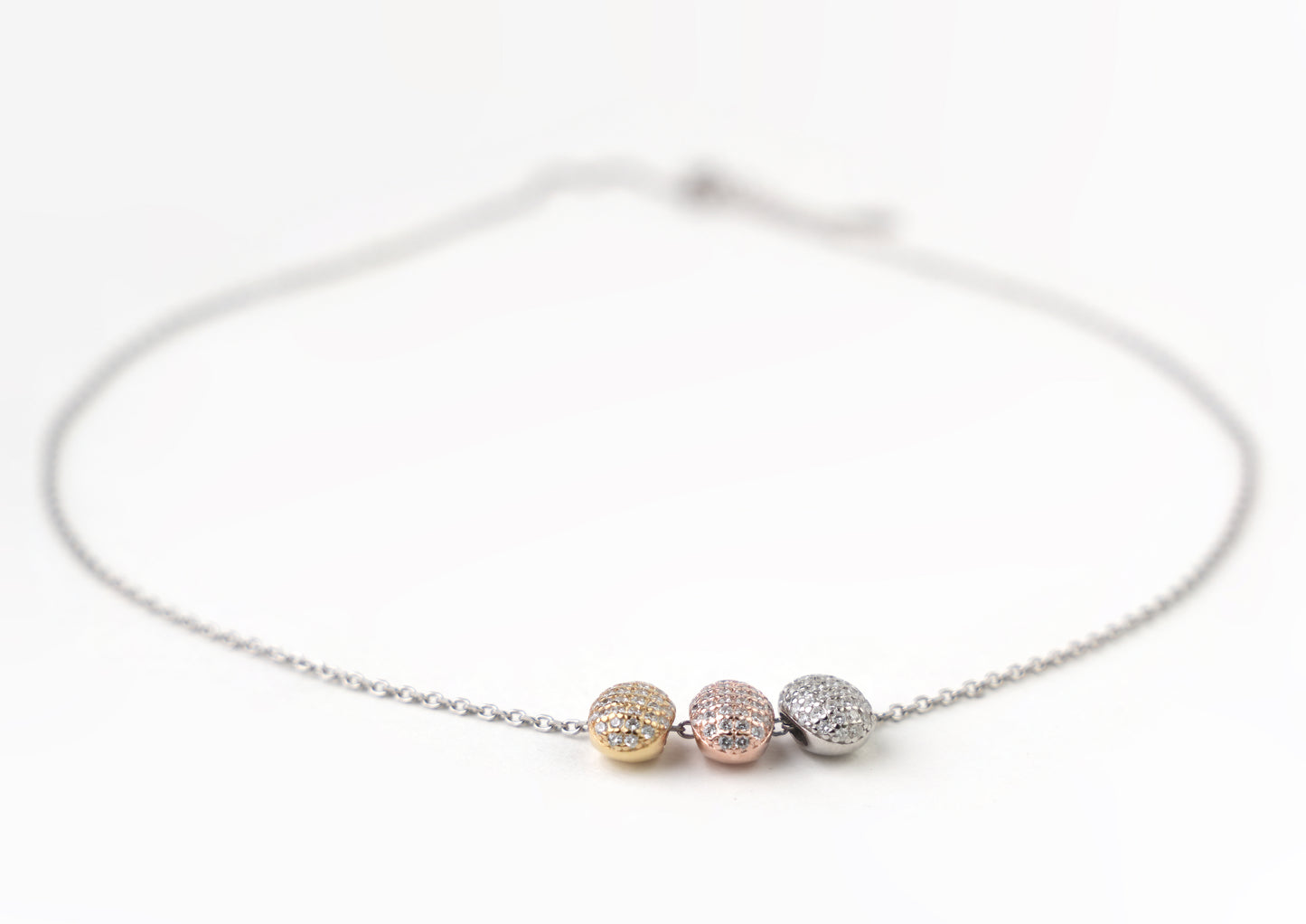 Tri-Tone Beaded Necklace