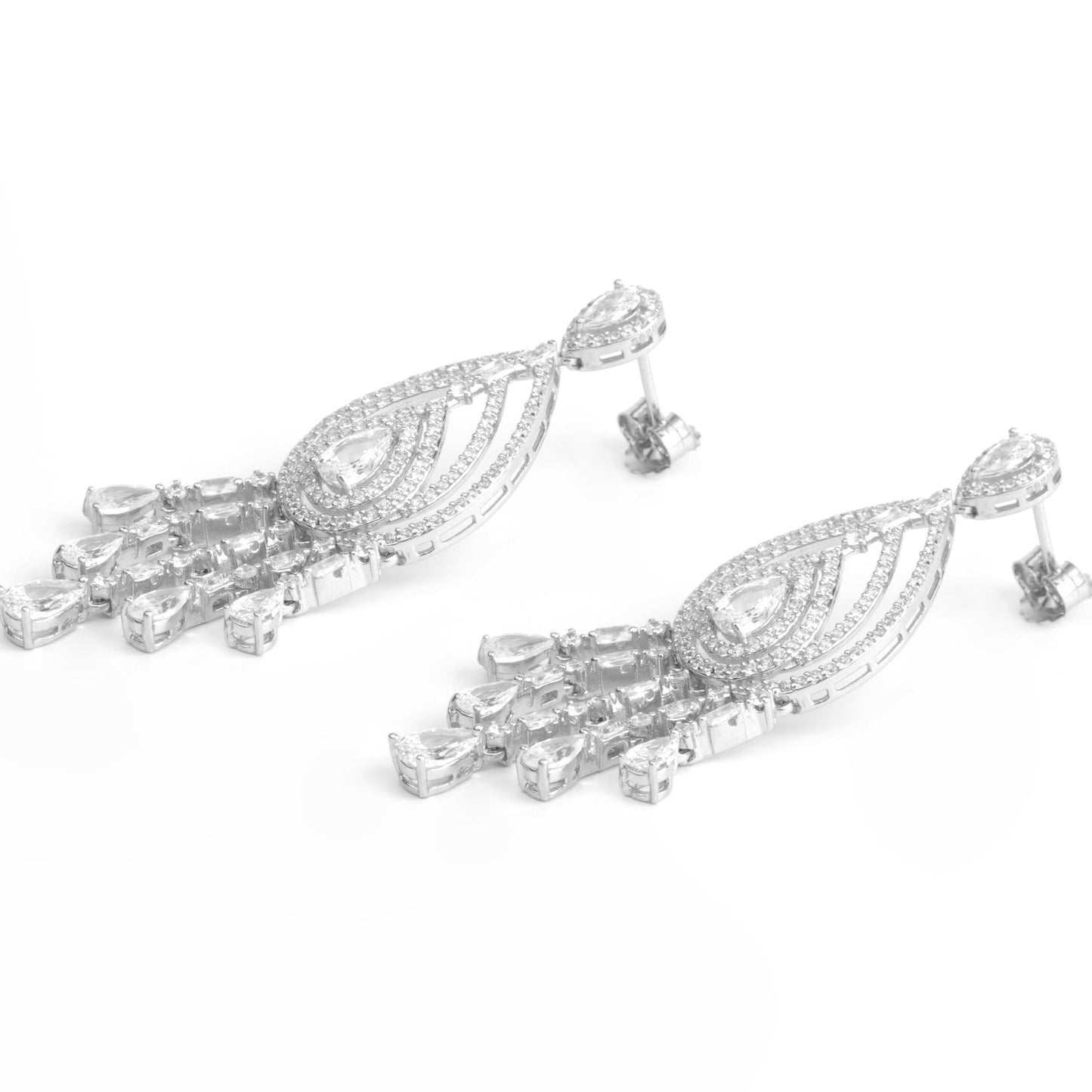Silver Chandelier Teardrop Earrings