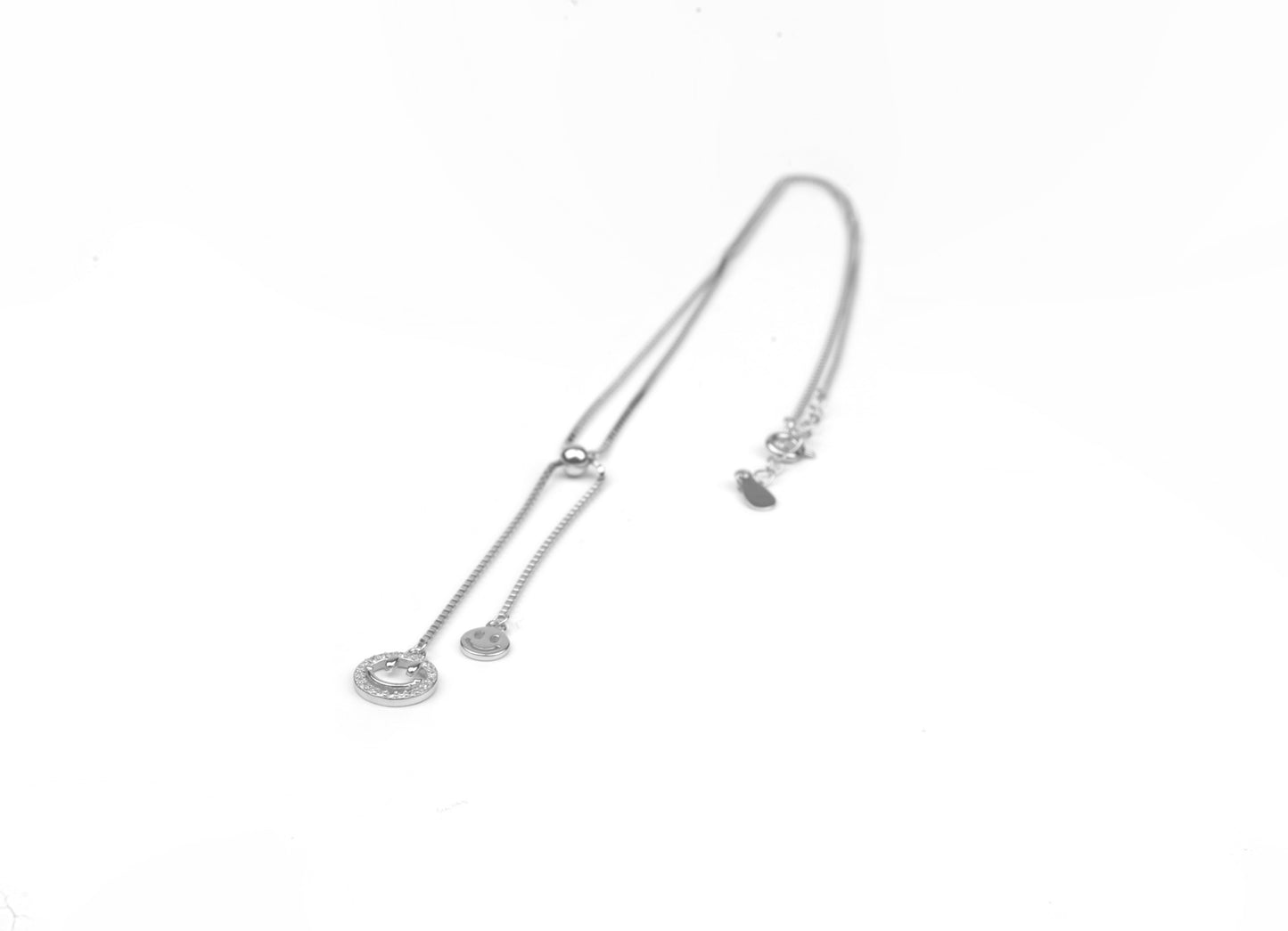 Sterling Silver Smiley Lariat Necklace