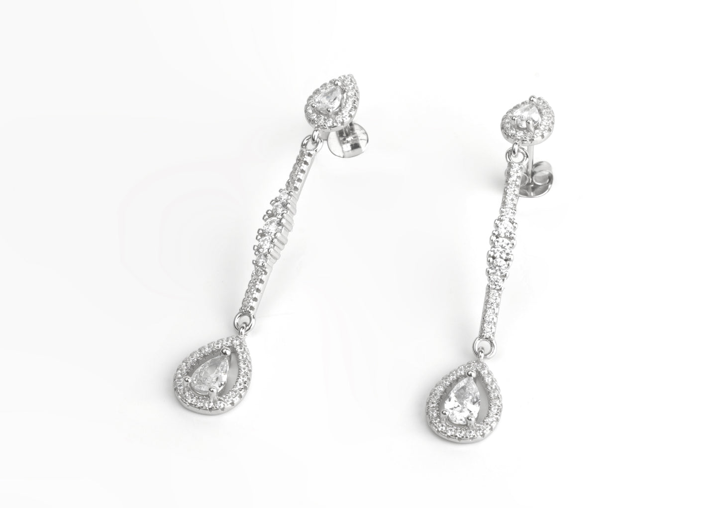 Silver Teardrop Dangle Earrings