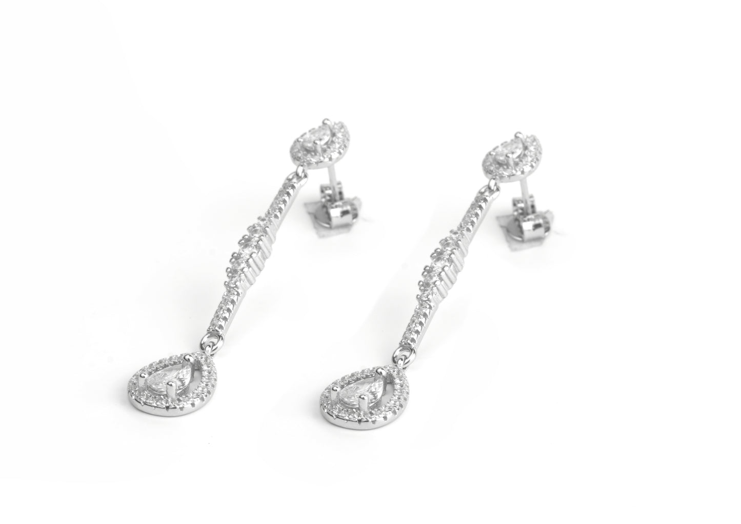 Silver Teardrop Dangle Earrings