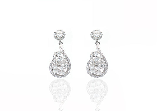 Celeste Teardrop Silver Earrings