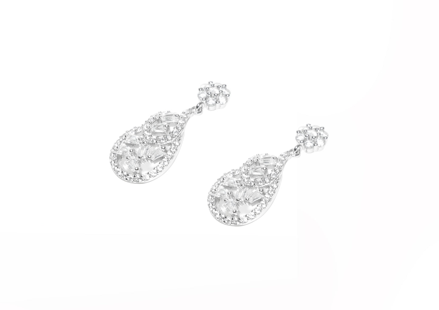 Celeste Teardrop Silver Earrings