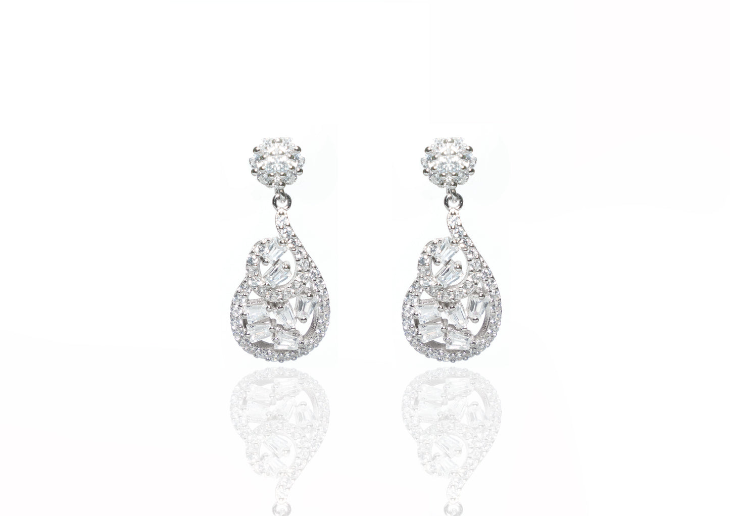 Celeste Teardrop Silver Earrings
