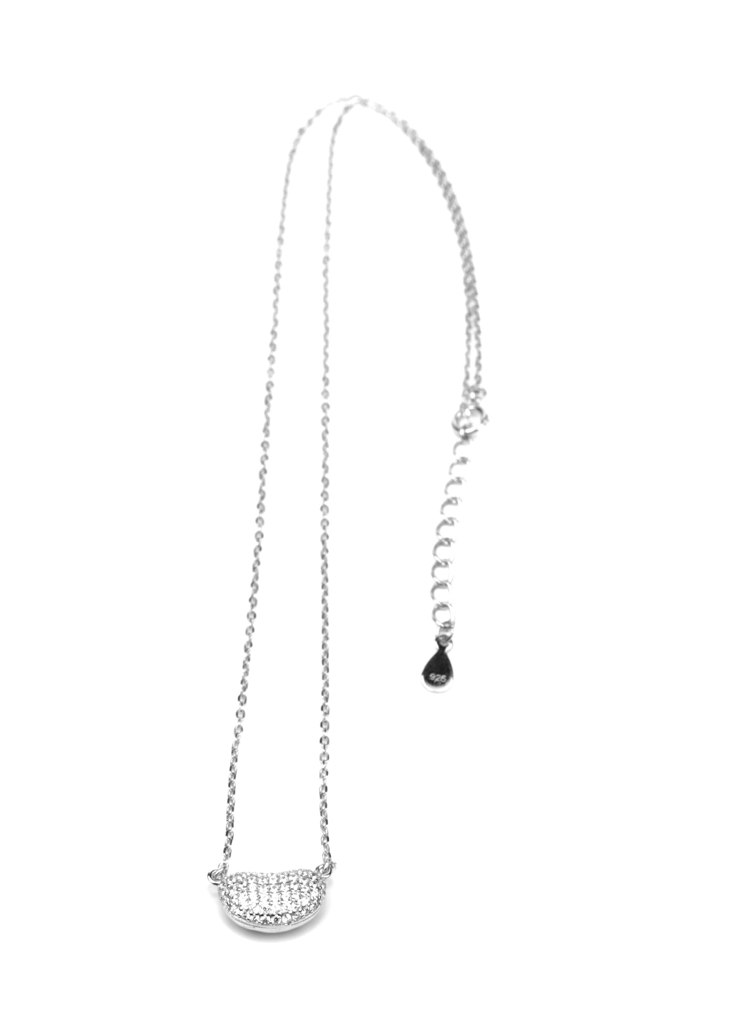 Crystal Pave Bean Pendant