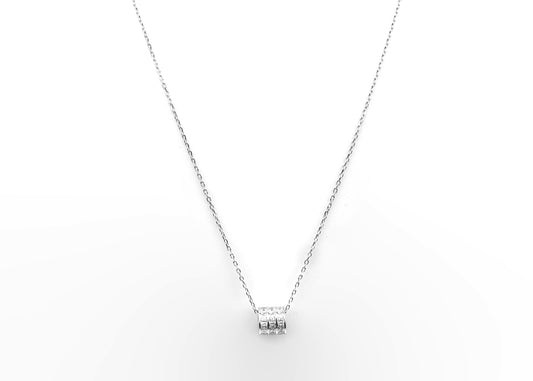 Sterling Silver Cylinder Pendant Necklace