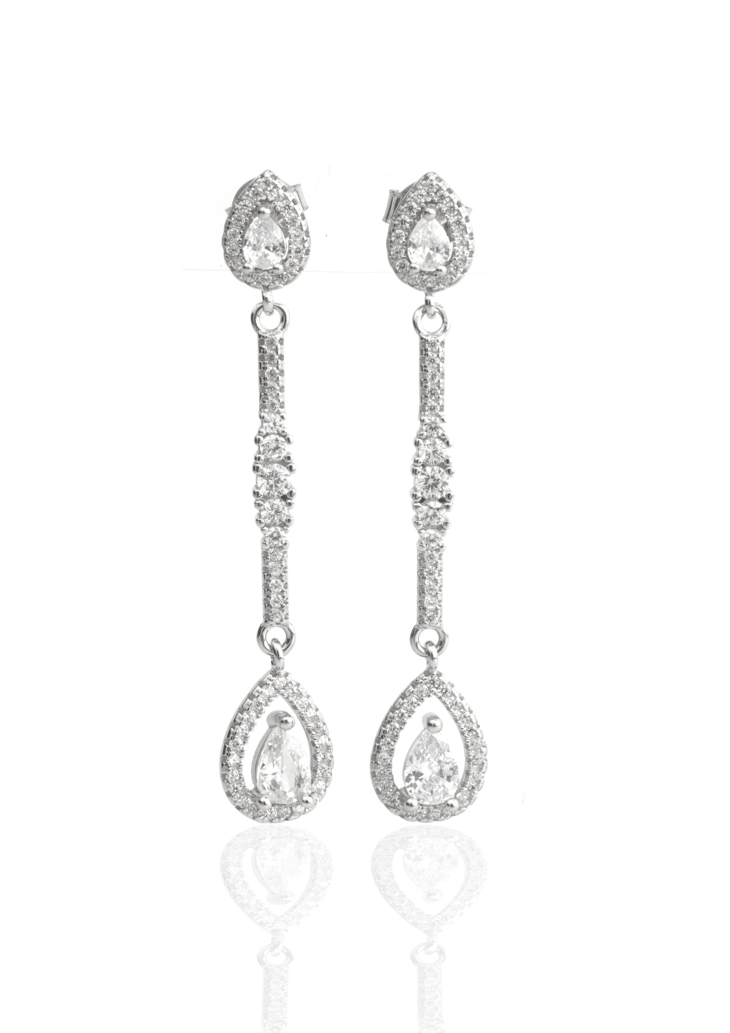 Silver Teardrop Dangle Earrings