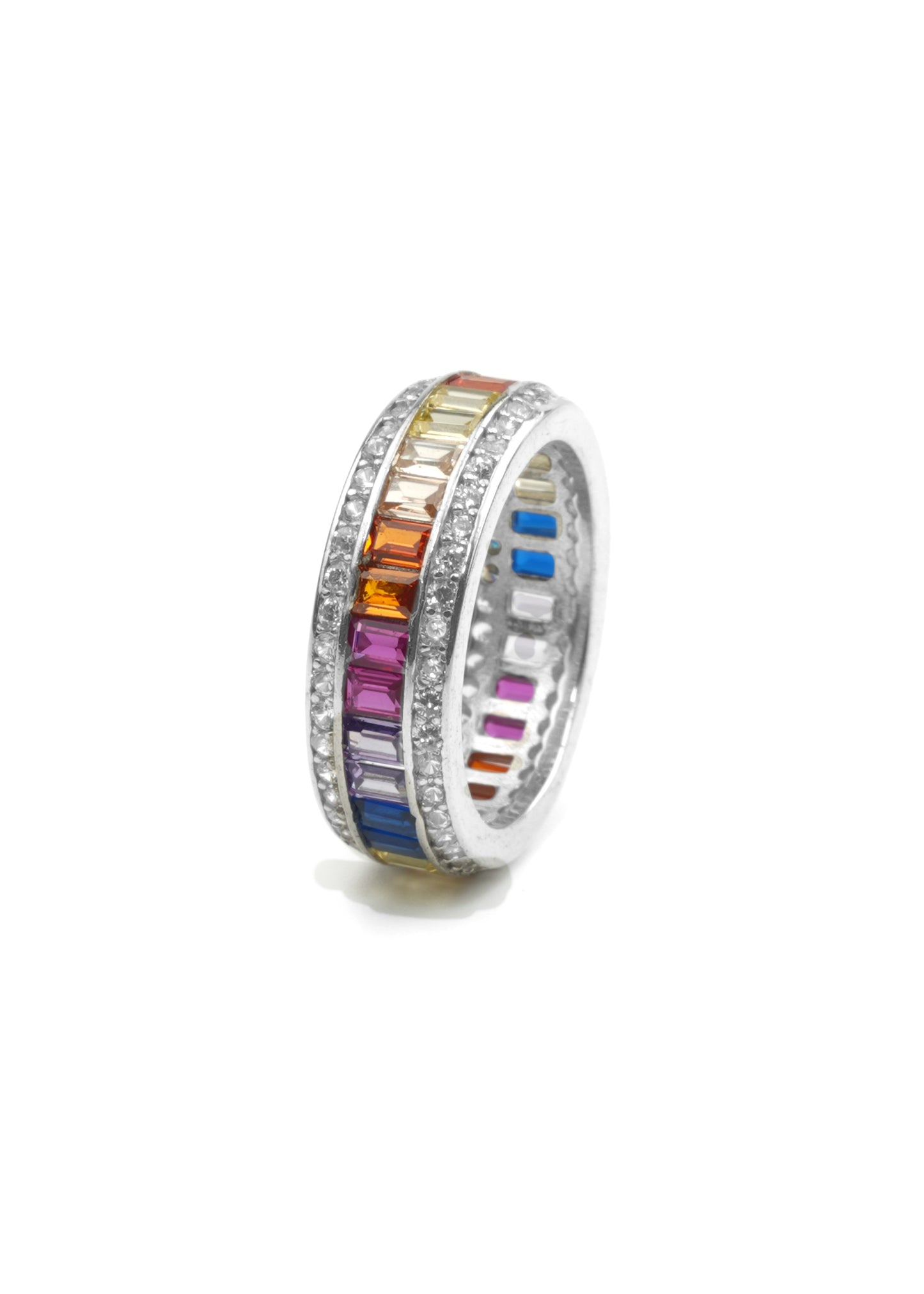 Silver Rainbow Circle Jewelry Set
