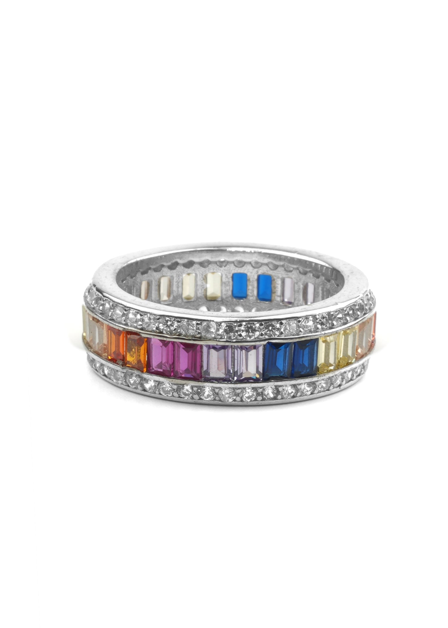 Silver Rainbow Circle Jewelry Set