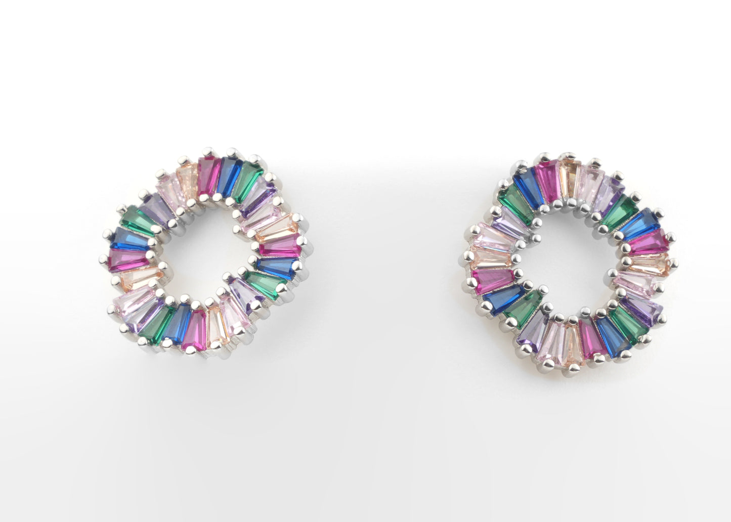 Silver Rainbow Circle Jewelry Set